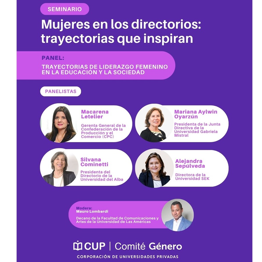 Inscríbete en Seminario “Mujeres en los Directorios · Trayectorias que Inspiran” de CUP