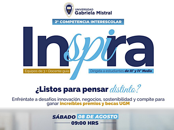 Universidad Gabriela Mistral abre convocatoria a INSPIRA 2026: innovación, tecnología y desafíos reales para estudiantes de enseñanza media