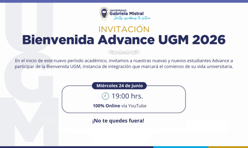24 de junio - 19.00 horas: Conéctate a la Bienvenida Online Estudiantes Advance UGM 2T 2026
