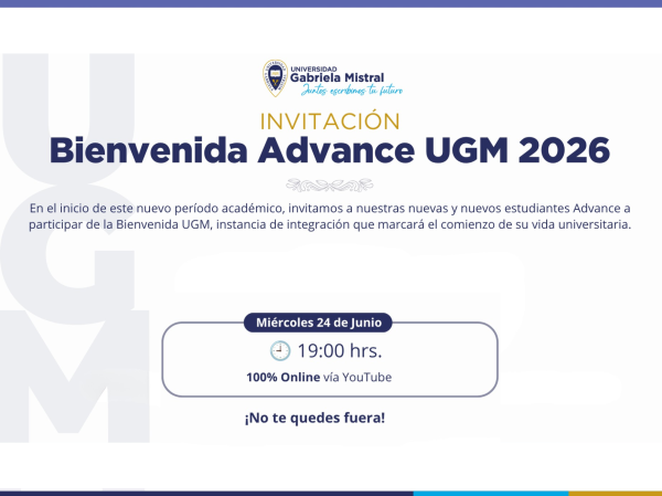 24 de junio - 19.00 horas: Conéctate a la Bienvenida Online Estudiantes Advance UGM 2T 2026