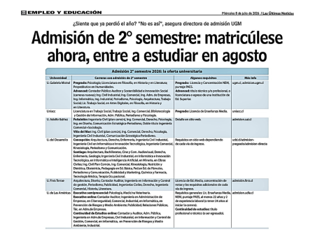 Admisión segundo semestre: Universidad Gabriela Mistral ofrece alternativas para iniciar estudios universitarios