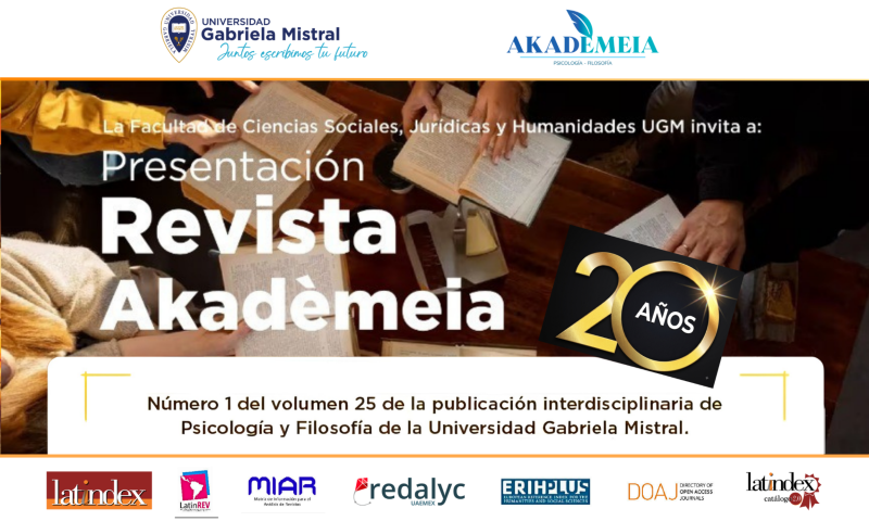 26 de agosto, 12:40 hrs | UGM invita al lanzamiento de un nuevo número de la Revista Akadémeia